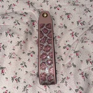 Victoria’s Secret pink bling rhinestone leopard wristlet strap